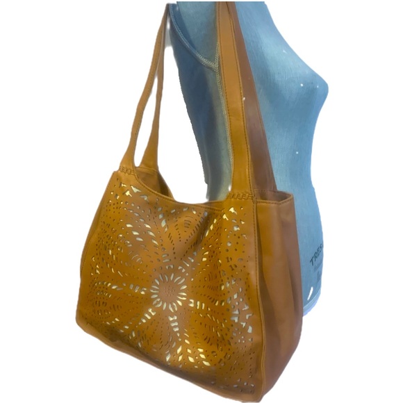 The Sak Lazor Cut Leather Shoulder Bag - Picture 1 of 13